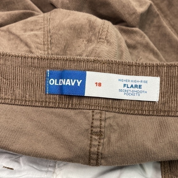 Old Navy Higher High Rise Flare Brown Corduroy Pants Size 18 NWT - Picture 11 of 12